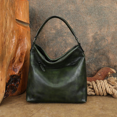 green Genuine Leather Hobo Purses Bags For Women Best Leather Hobo Bags