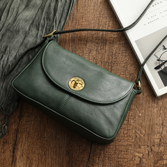 Women's Green Satchel Bag Genuine Leather Crossbody Satchel