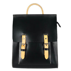 Black Leather Satchel Backpack For Women's Bag Purse