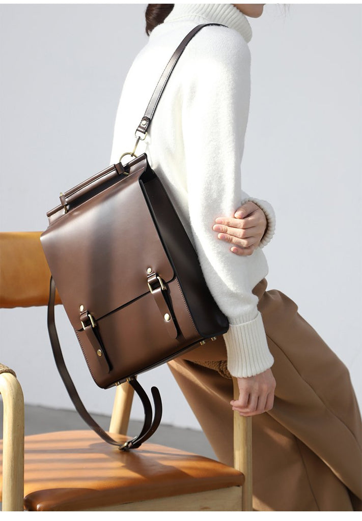 Genuine Leather Backpack Pocketbook Ladies Leather Backpack – iLeatherhandbag