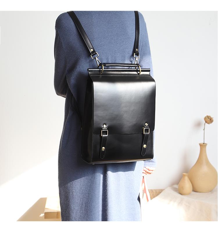 Leather Satchel Backpack Bag Ladies Laptop Backpack – iLeatherhandbag
