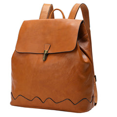 Small Leather Bucket Backpack Womens