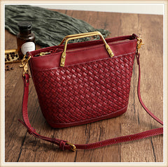 Cem Leather Woven Tote Handbags