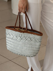 Handmade Cem Leathre Tote Beach Tote For Vacation