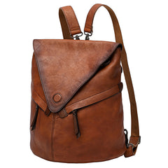 Distressed Leather Convertible Backpack Bag