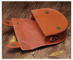 Cute Leather Saddle Crossbody Bags Purses