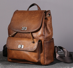 Distressed Leather Drawstring Backpack Bags