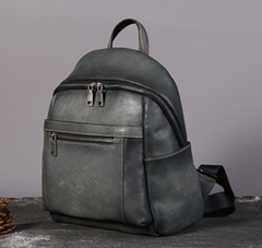 Distressed Leather Zipper Backpack Bags