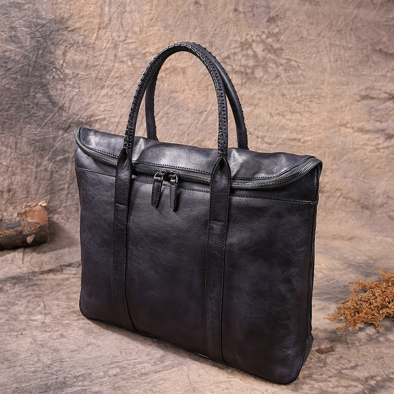 Women's Distressed Leather 15" Laptop Briefcase Purse Bag