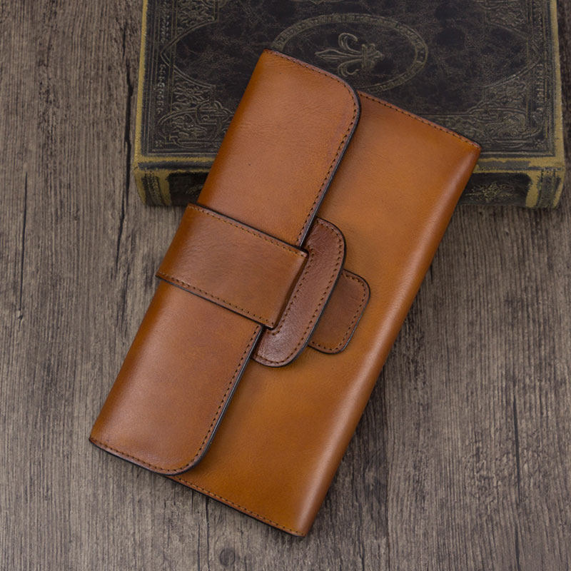 Distressed leather deals purse