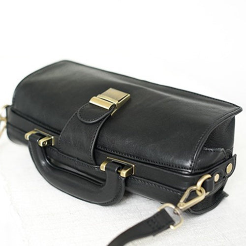 Leather Doctor Bag for Women Blackberry Leather Handbag Top 