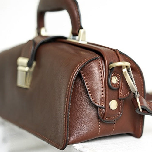 Leather Doctor Bag in Brown Vintage Doctor Bag Leather -  Israel