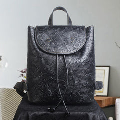 Drawstring Leather Backpack Bags Purse