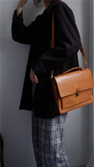 Black Leather Satchel Briefcase Bags