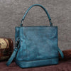 Blue Bucket Handbag With Zipper