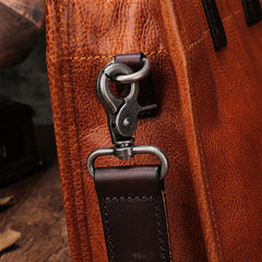 Brown Leather Satchel Purse Square Crossbody Bag