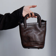 Handmade Leather Small Bucket Crossbody Bags