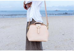 Womens Beige Leather doctor Handbags