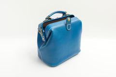 Handmade Womens Blue Leather Doctor Handbag Blue Shoulder Doctor Bags Purse for Women - iLeatherhandbag