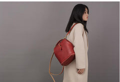 Handmade Womens Black Leather Doctor Backpack Purse Shoulder Doctor Handbag for Women