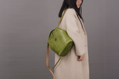 Handmade Womens Green Leather Doctor Backpack Purse Shoulder Doctor Handbag for Women