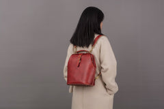 Handmade Womens Coffee Leather Doctor Backpack Purse Shoulder Doctor Handbag for Women
