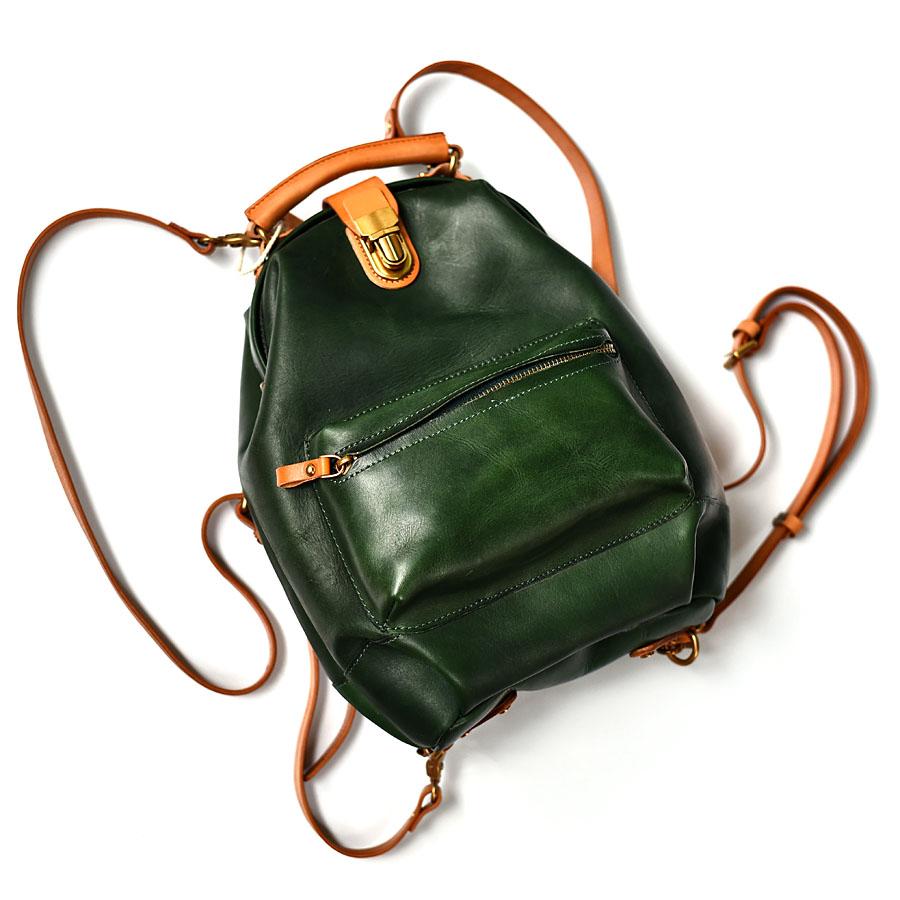 Leather Backpack Dark Green, Backpack Purse, Hipster Backpack, Minimalistic  Zipperd Backpack - Etsy