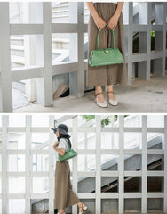 Handmade Womens Leather Doctor Handbag Purse Green Shoulder Bag Doctor Bags for Women