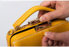 Handmade Womens Leather Doctor Handbag Purse Small Side Bag Doctor Bags for Women - iLeatherhandbag