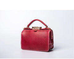 Handmade Womens Leather Doctor Handbag Purse Small Side Bag Doctor Bags for Women