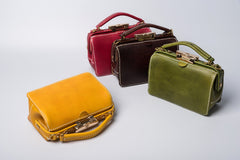 Handmade Womens Green Leather Doctor Handbag Purse Small Side Bag Doctor Bags for Women - iLeatherhandbag