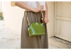 Handmade Womens Green Leather Small doctor Purse shoulder doctor bags for women - iLeatherhandbag