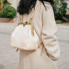 Handmade Womens White Leather Doctor Backpack Purse Shoulder Doctor Handbag for Women