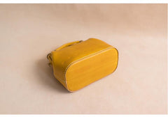 Handmade Womens Yellow Leather Mini doctor Handbag shoulder doctor bags for women