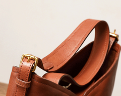 Hollowed Soft Leather Bucket Bags For Summer