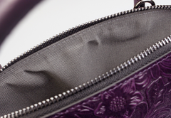 Womens Leather Dome Satchel Handbags Purse