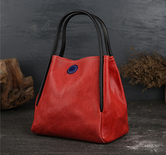 Leather Small Bucket Tote Bags Purses