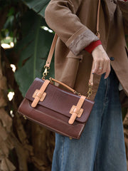 Genuine Leather Satchel Bag For Women