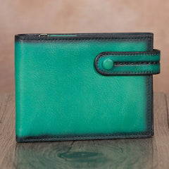 Mens Leather Slim Small Billfold Card Holder Wallet Purse - iLeatherhandbag
