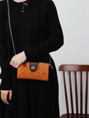Distressed Rustic Leather Zip Clutch Purse Wallet Women's