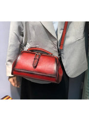 Vintage Womens Tan Leather Doctor Handbag Purse Handmade Doctor Shoulder Bag for Women