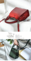 Womens Red Leather Doctor Handbag Purses Square Doctor Crossbody Purse for Women