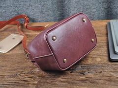 Small Womens Coffee Leather Doctor Handbag Purses Vintage Coffee Doctor Shoulder Purses for Women