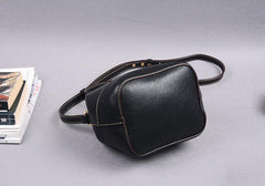 Vintage Womens Black Leather Small Doctor Shoulder Bag Doctor Crossbody Purses for Women
