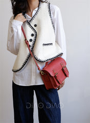 Handmade Leather Satchel Bag For Women