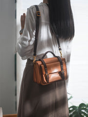 Small Leather Satchel Bag For Women