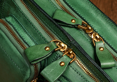 Small Leather Zipper Satchel Side Bag