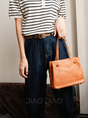Small Soft Leather Totes Bags For Summer