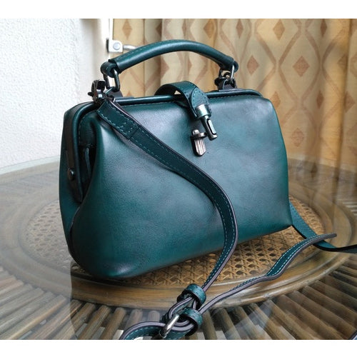 Small Leather Doctors Bag Crossbody Bag For Women – iLeatherhandbag