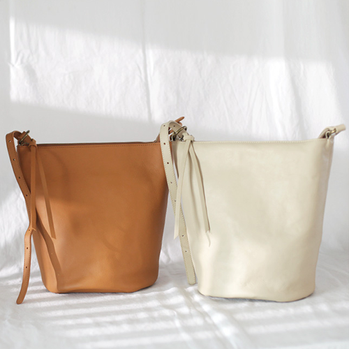 Minimalist Soft Leather Tote Bucket Crossbody Bag